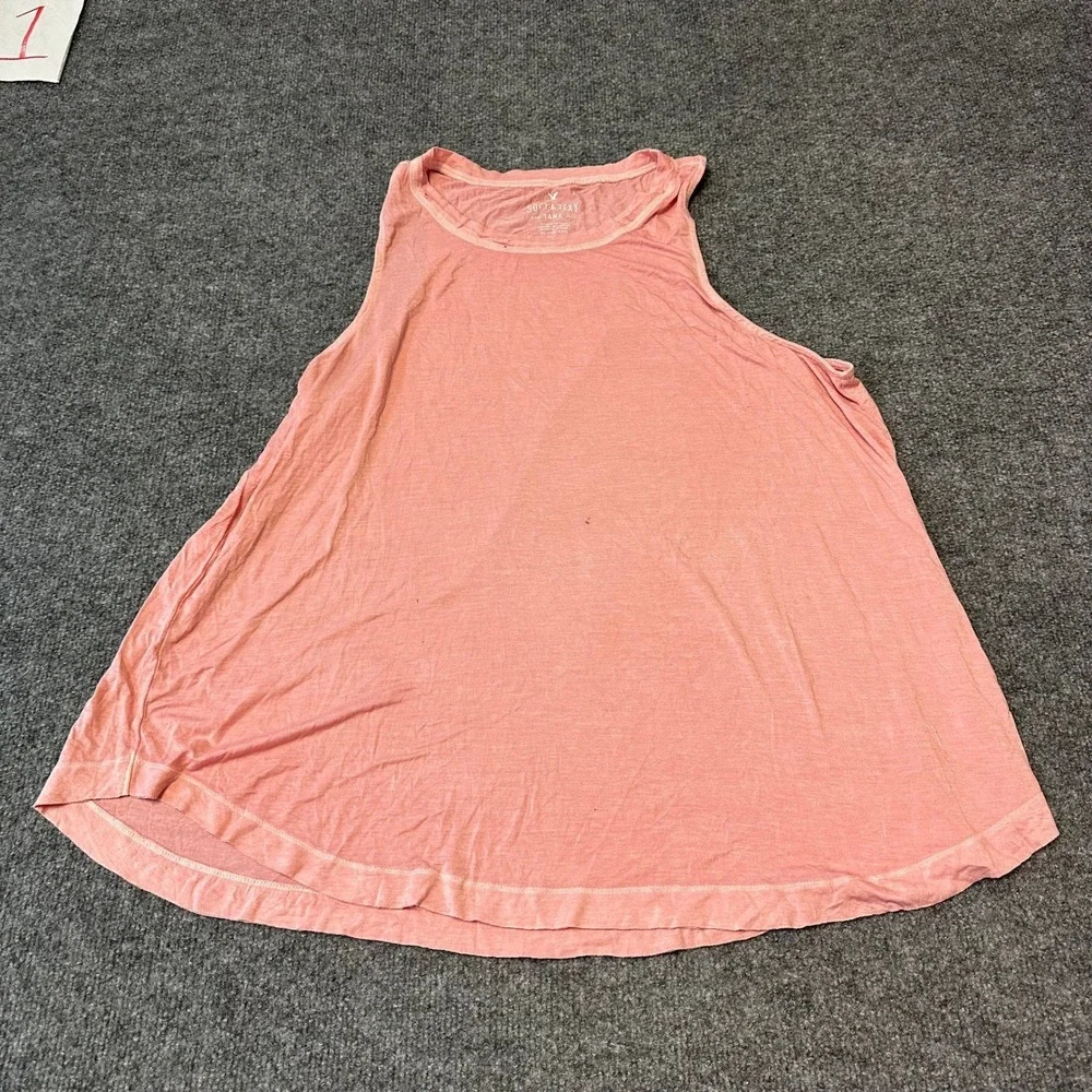 American Eagle Tank Womens XL Pink Viscose Soft & Sexy Flowy Scoop Neck Top